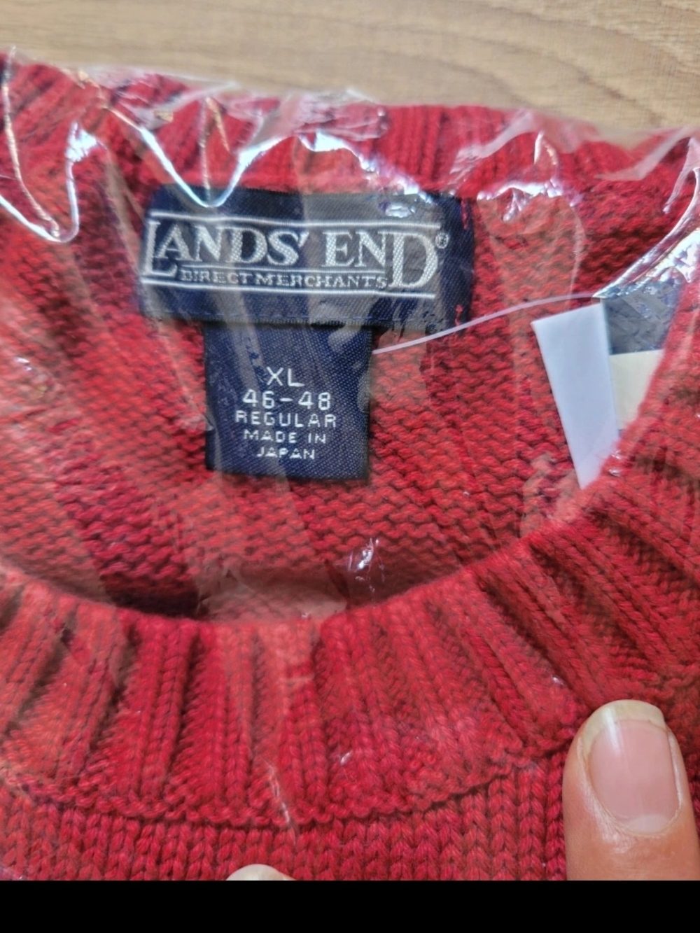 BNT Lands' End Red Crewneck Knit Sweater
